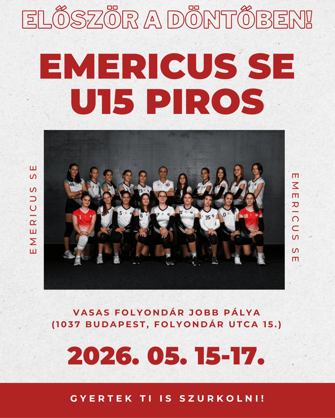 Döntőben az U15A (piros) csapatunk! 🏐