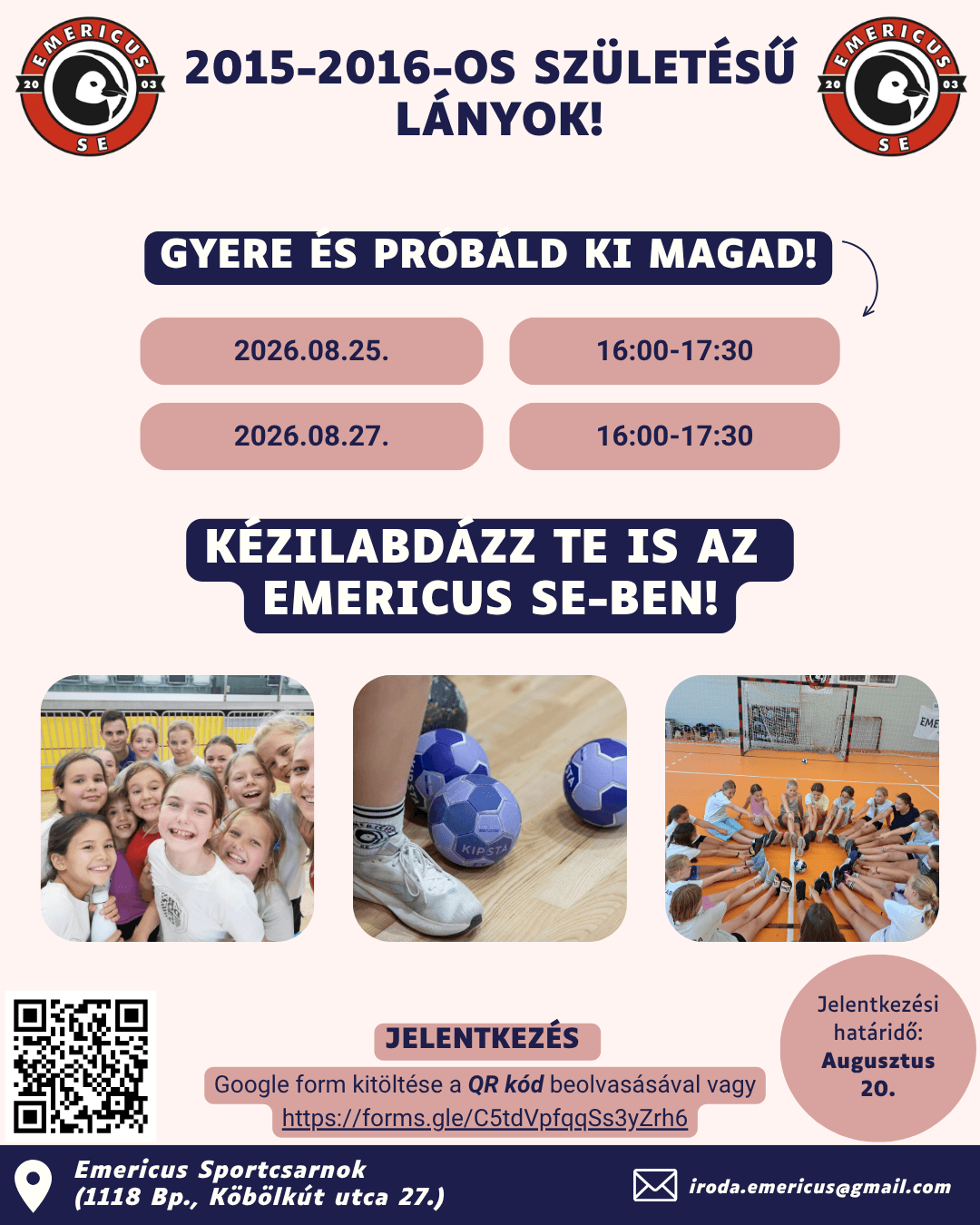 🤾‍♀️ Próbáld ki a kézilabdát az Emericus SE-ben! 🤾‍♂️